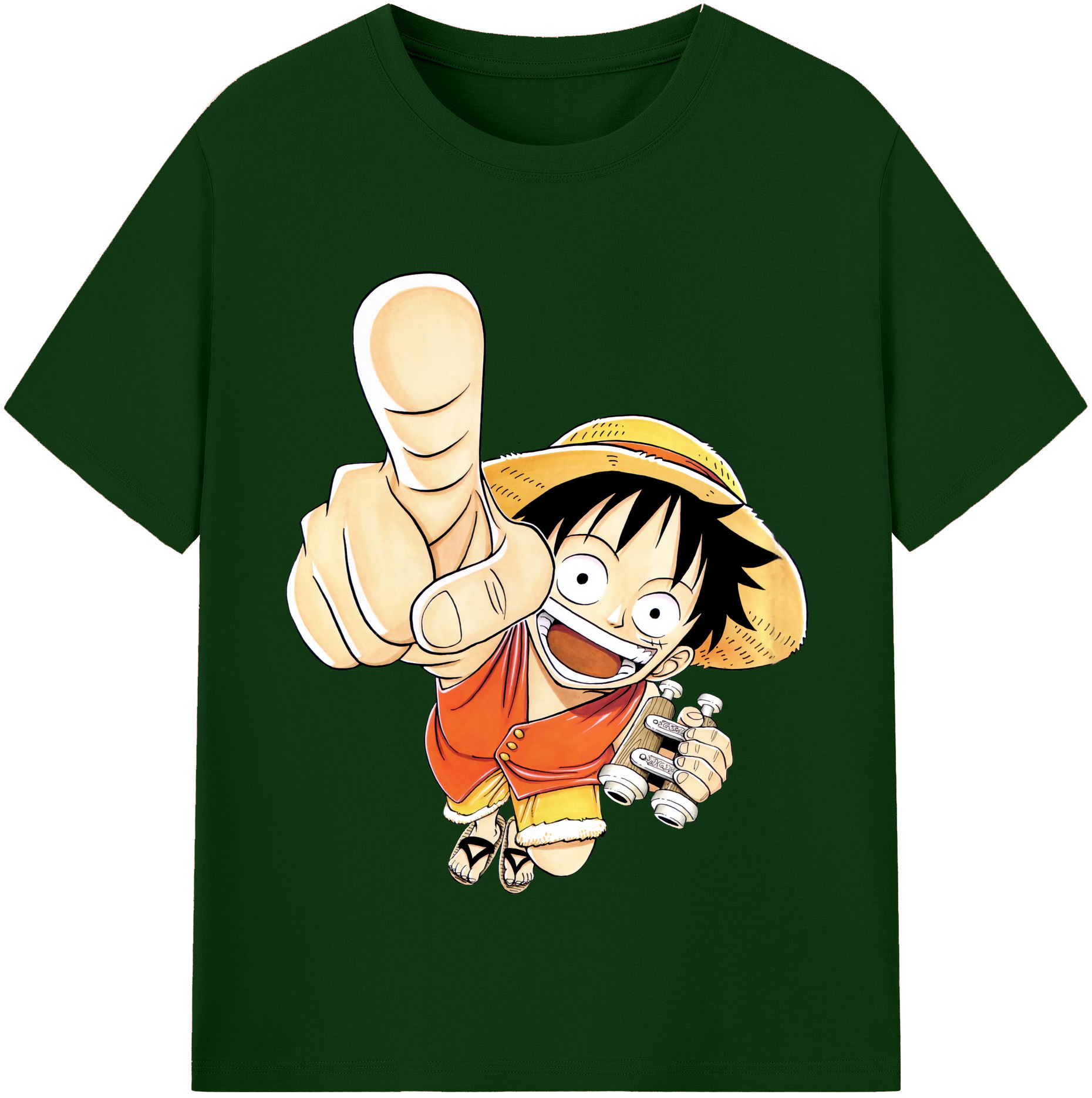 ワンピース モンキー・D・ルフィ ONE PIECE Monkey D. Luffy 綿100％半袖Tシャツ（フロントプリント）
